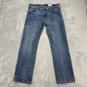 TK AXEL Slim Boot Jeans Mens 34x32 Blue Denim Medium Wash Pockets Double‎ Stitch
